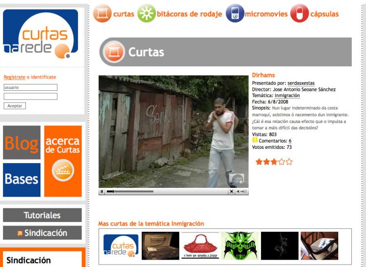 Curtas na Rede 2008: creando comunidad
