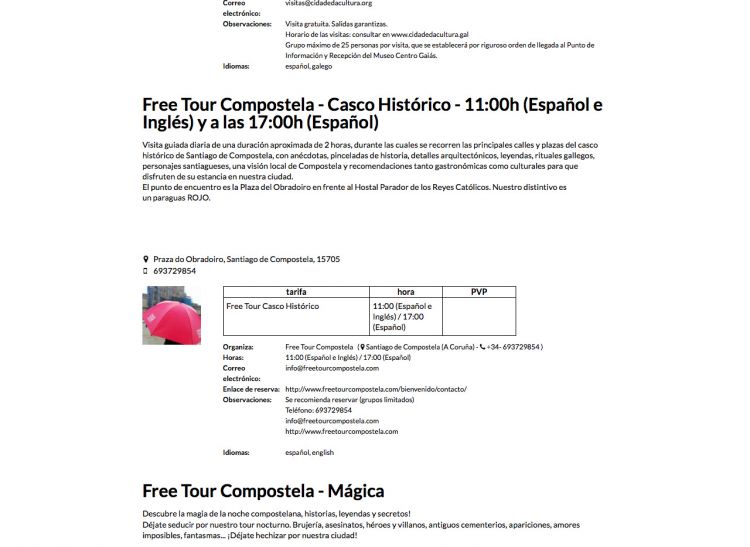 Actividades en Santiago